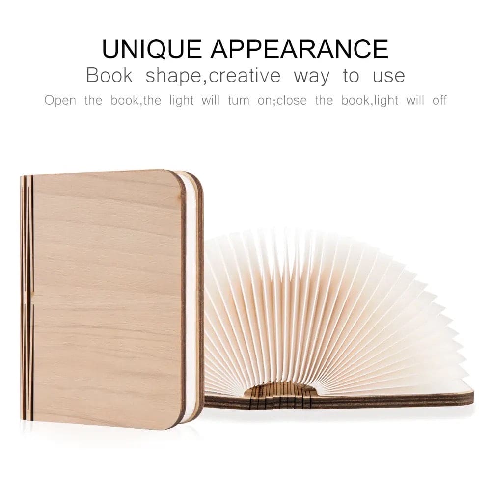 LED Wooden Book Lamp, 3D Folding Wooden Book Lamp, Multicolor Colors Folding Night Light, USB Recharge Wooden Book Light Decor, Book Light for Bedroom LED Wooden Book Lamp, 3D Folding Wooden Book Lamp, Multicolor Colors Folding Night Light, USB Recharge Wooden Book Light Decor, Book Light for Bedroom